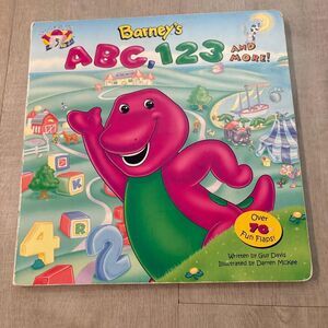BARNEY'S ABC 123 VINTAGE Lift the flap board book good condition